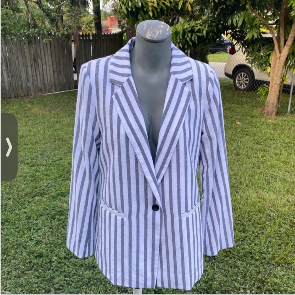 Skies are Blue Striped Blazer Women's Size S NWT